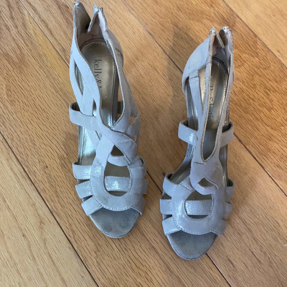 nude shimmer heels